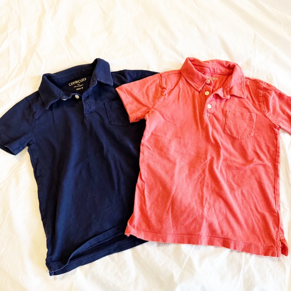 Crewcuts Kids Polo Shirt Duo - Navy Blue & Coral 6-7 Years